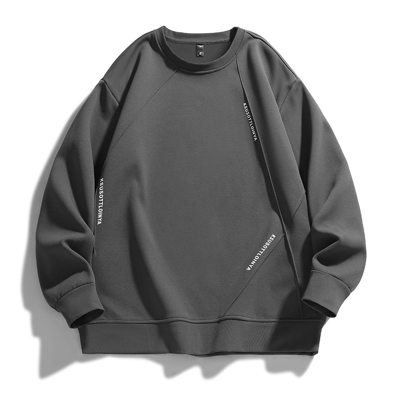 Spring New Round Neck Loose Sleeve T-Shirt Men's Trendy Versatile Sweatshirt_voghion.com