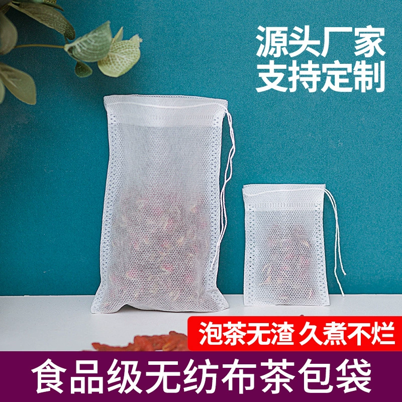 100 чайных пакетиков на шнурке, нетканая упаковка для чая, пакетики для отвара, пакетики для супа с фильтрующими остатками, чайные пакетики