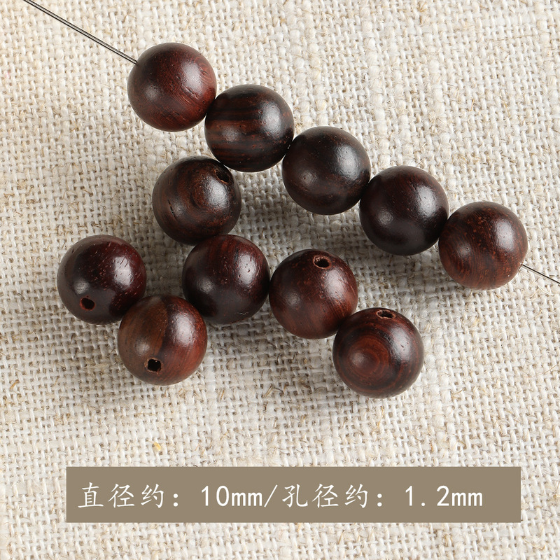 木质圆珠10mm绿檀血檀高油崖柏木珠手链手串珠子diy配件材料 散珠|undefined