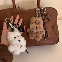 かわいい西高地の子犬のカバンのペンダントのファッション的なぬいぐるみの車のキーホルダーのペンダントの愛のバッグのペンダント