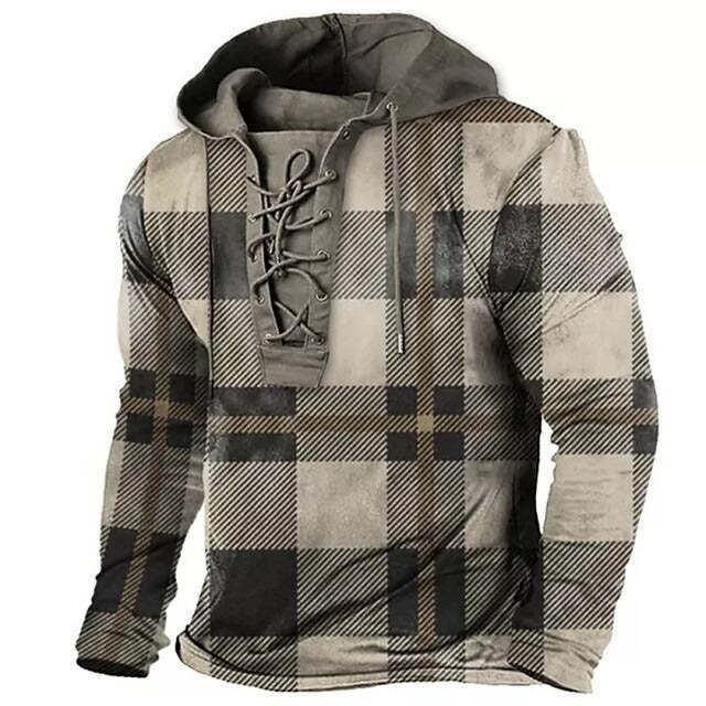 Comercio exterior transfronterizo 2023 hombres retro con cordones con capucha camiseta otoño e invierno nuevo casual Top Sudadera con capucha de los hombres