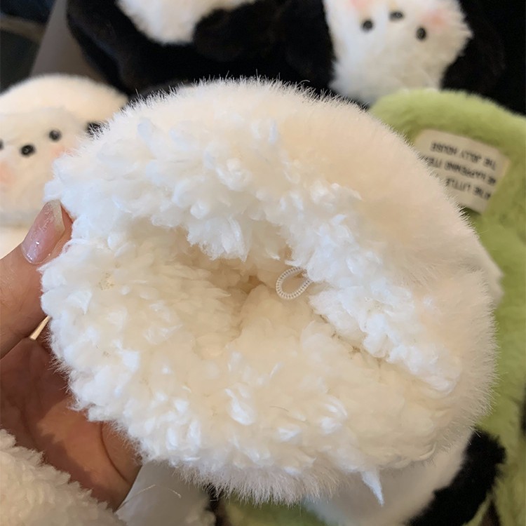可爱毛绒手套女冬季帕恰狗保暖加绒加厚全包连指学生骑行防寒手套|undefined