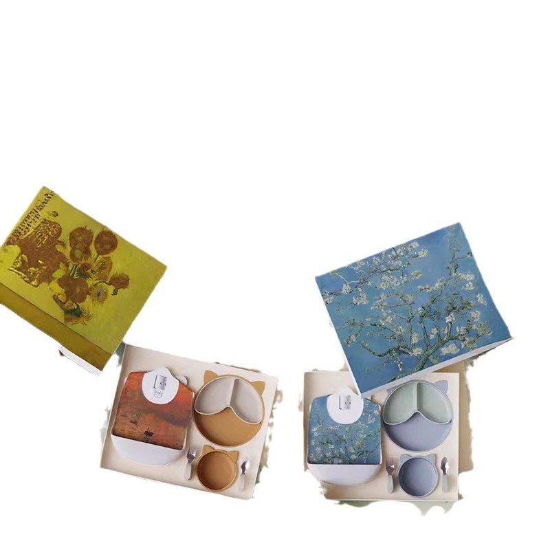 新商品上新】qlittle赤ちゃん食器ギフトボックス赤ちゃんサプリメントセット名画ギフトボックス1-3歳プレゼント|undefined