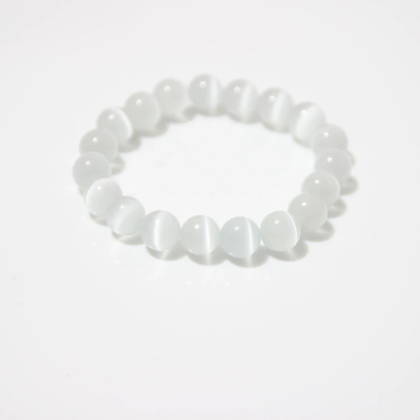 White, cat's eye, 10mm, 25 gram