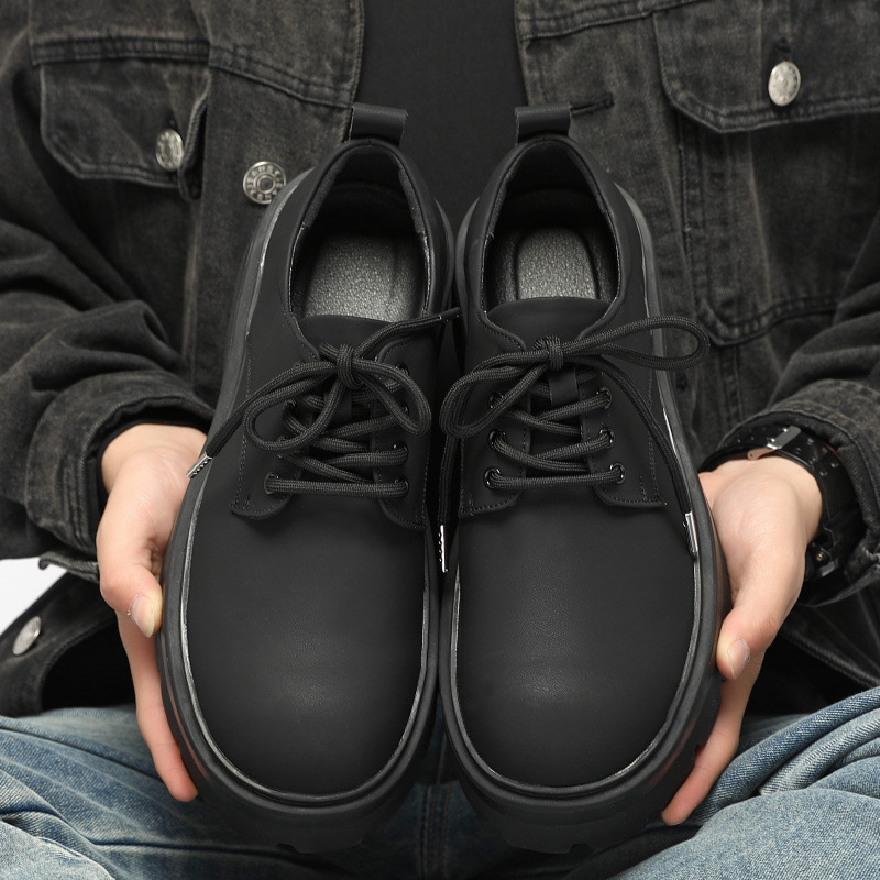 Chaussures en cuir décontractées pour hommes ShoeVault Cleanfit New Fashion Derby style britannique à gros orteil_voghion.com