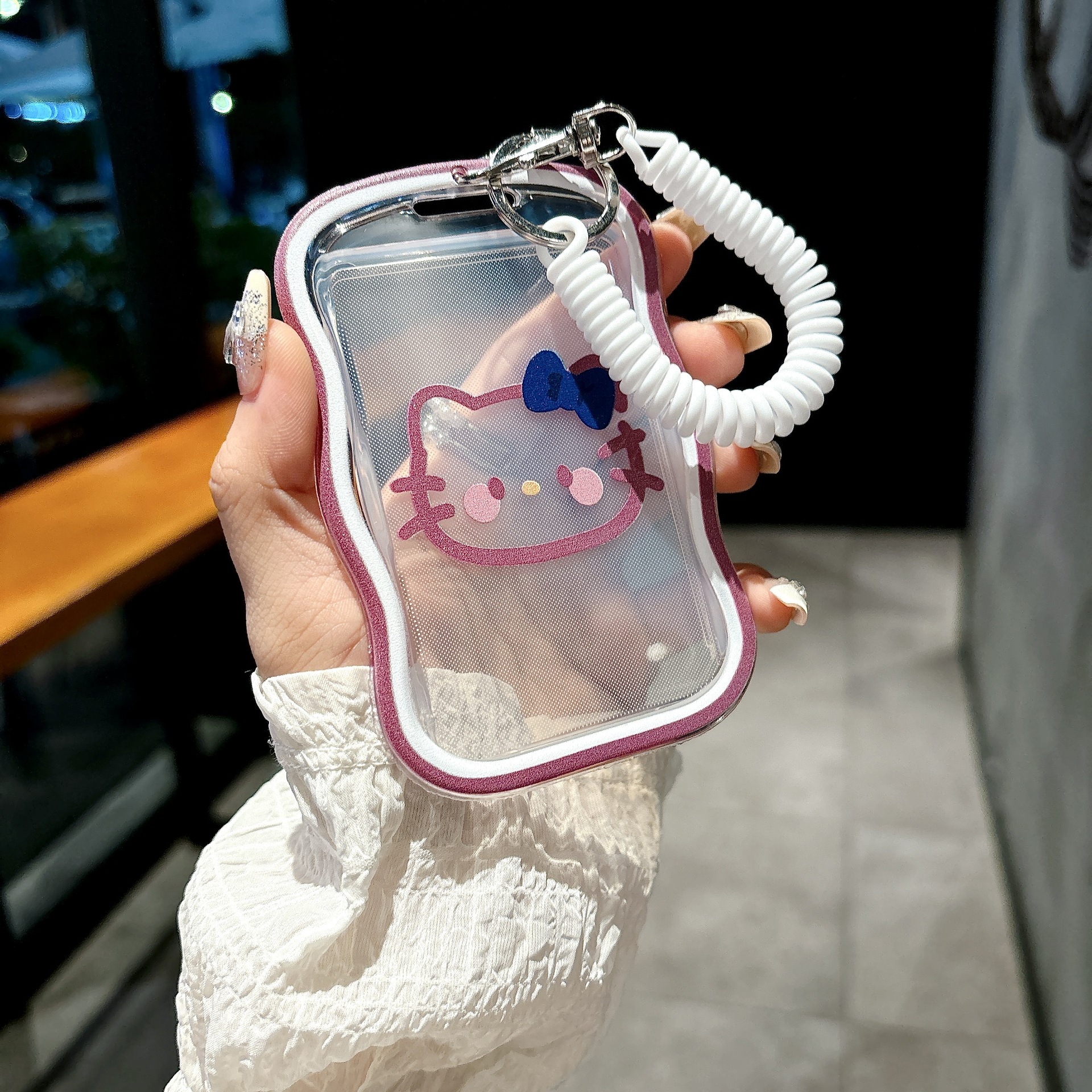 證件防丟透明卡套學生公交校園飯水卡愛豆追星小卡彈簧掛件鑰匙扣