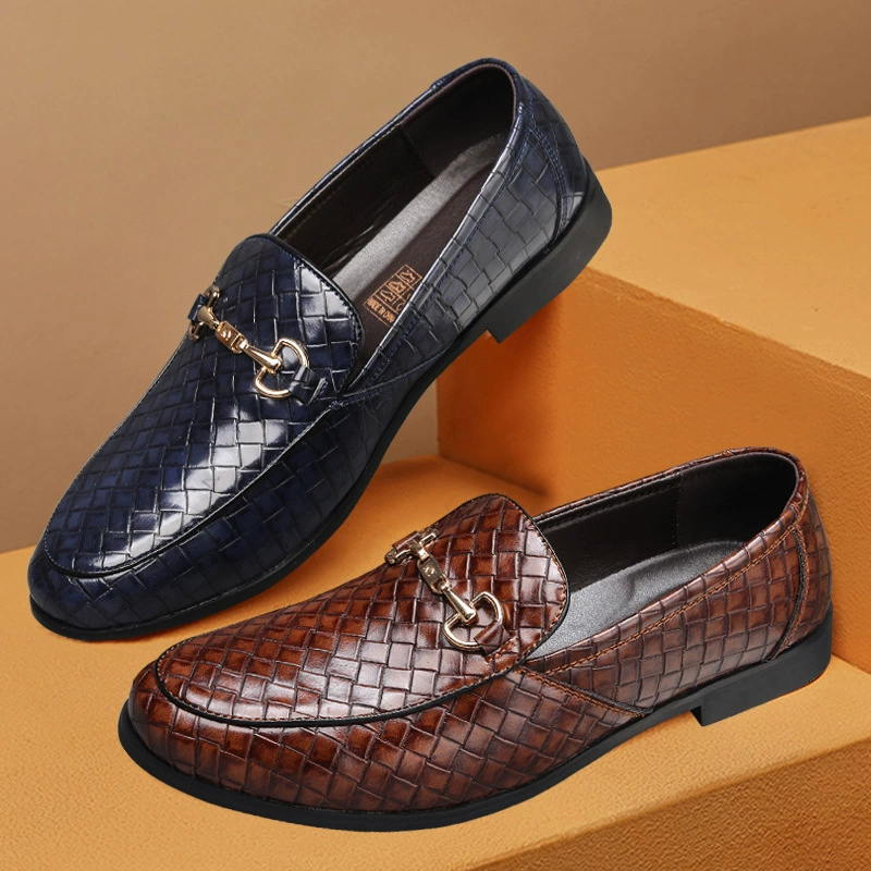 Новинка 2024, летняя мужская деловая кожаная обувь, очень большая мужская обувь, летние мягкие лоферы, официальная обувь без шнуровки в клетку