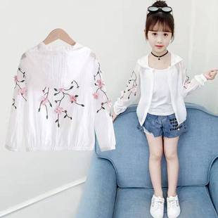 Girls' Sun Protection Clothing 2025 New Style Anti-Uv Ice Silk Thin Exquisite Embroidered Beach Clothing Kidsren's Jacket
