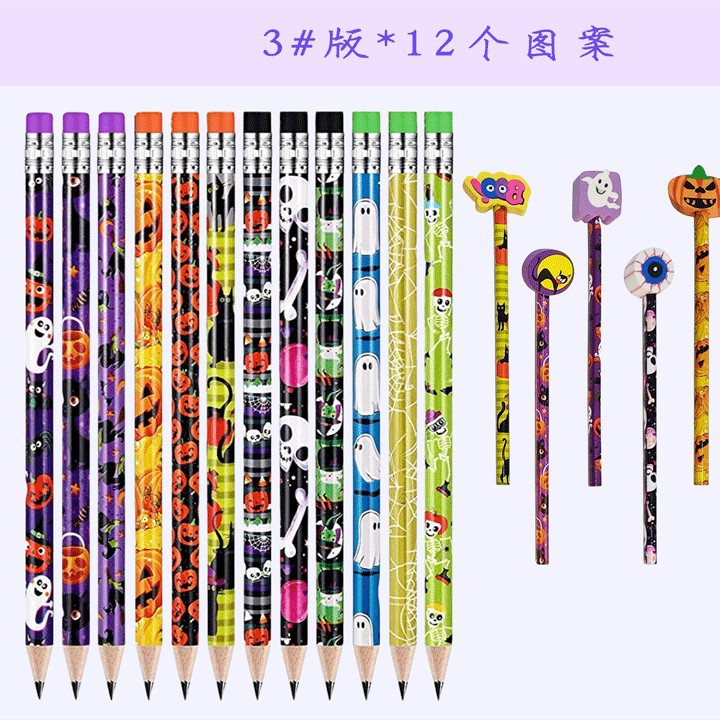 Lápiz navideño de estilo caliente de Amason, goma de borrar, festival de fantasmas de Pascua, lápiz de regalo del día de San Valentín de Halloween HB