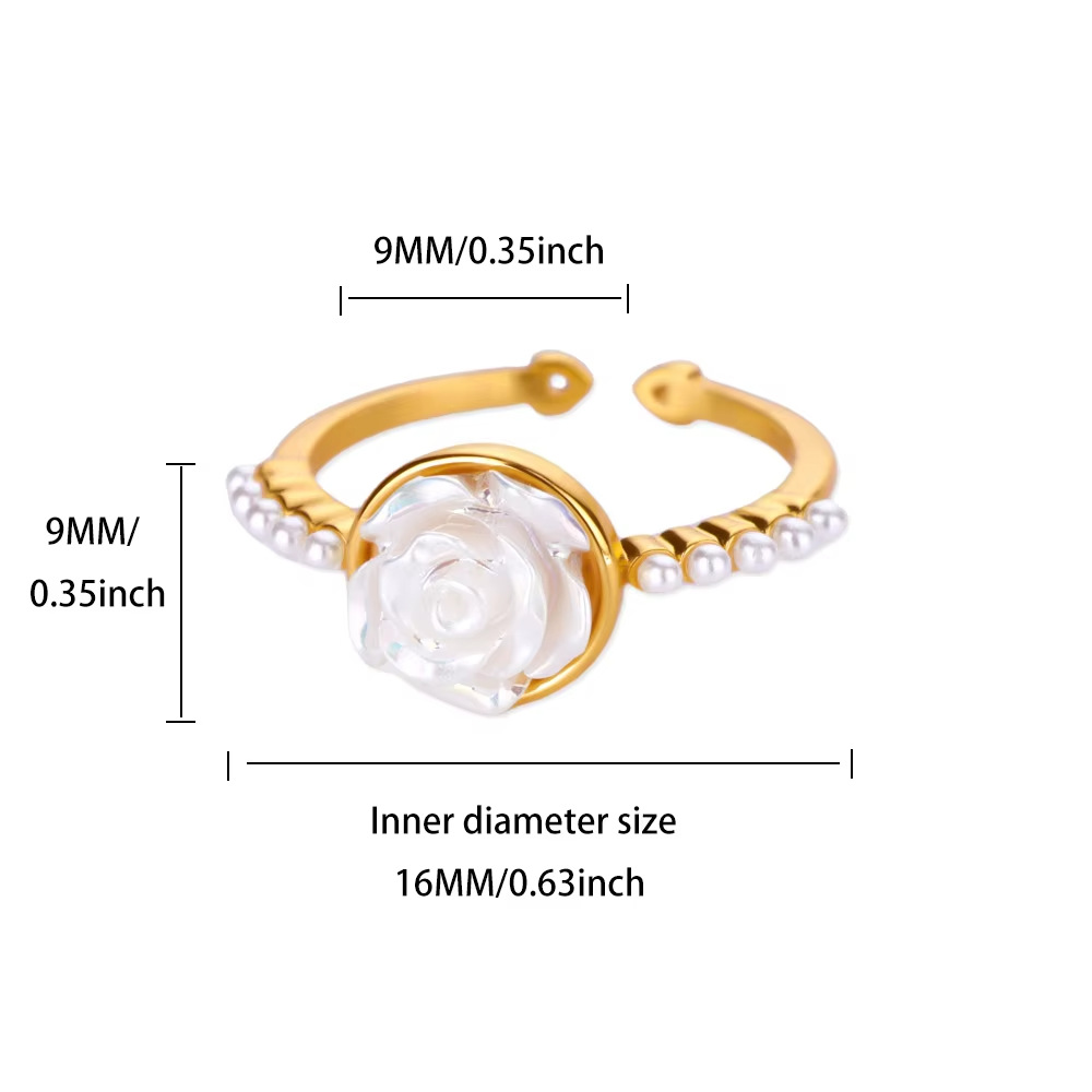 8g Weight 0.03µm-0.05µm Gold Plating Thickness PVD Coated Gold Plating Process 18K Real Gold Plated Plating Material Acrylic Pearl, Zircon Inlay Material Open Rings Classification 1 Piece Quantity Daily Occasion 304 Stainless Steel Material Geometric, Flower, Bow Knot Pattern All Seasons Season Women's Gender INS Style, Sweet Style Waterproof Non Tarnish, Inlay Craft PVD Coated Real Gold Plated Geometric Flower Bow Knot 304 Stainless Steel INS Style Sweet Waterproof Non Tarnish Open Rings 1