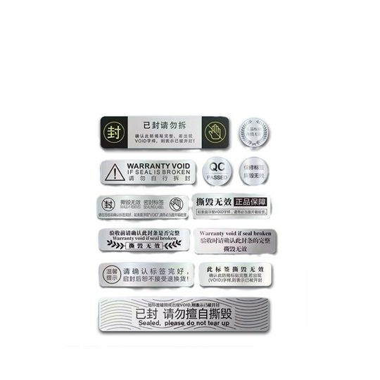 Void anti-counterfeiting label sealing sticker tearing invalid opening left word disposable anti-demolition anti-tear sticker