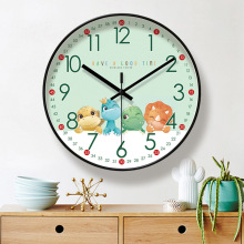 易普拉8206挂钟客厅钟表卡通早教时尚家用时钟挂表静音恐龙石英钟