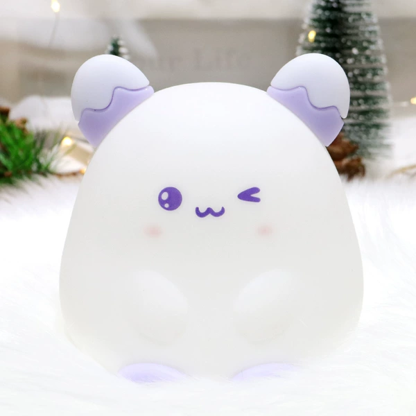 Colorful-Light Purple Cream Rabbit Pat Lamp