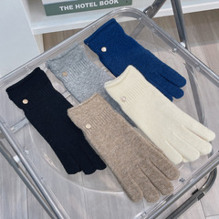 美ラード色の高品質はウールを含みます。冬の保温手袋は女性の高顔の価値があります。