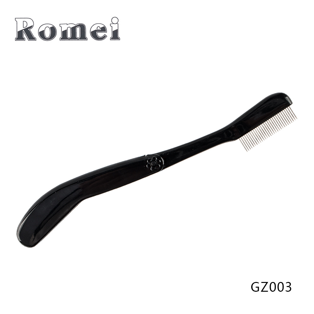 Ocho opcional de acero inoxidable aguja ceja peine pestañas peine Mosca-Eliminación de la pierna mango de plástico ceja peine cepillo de pestañas