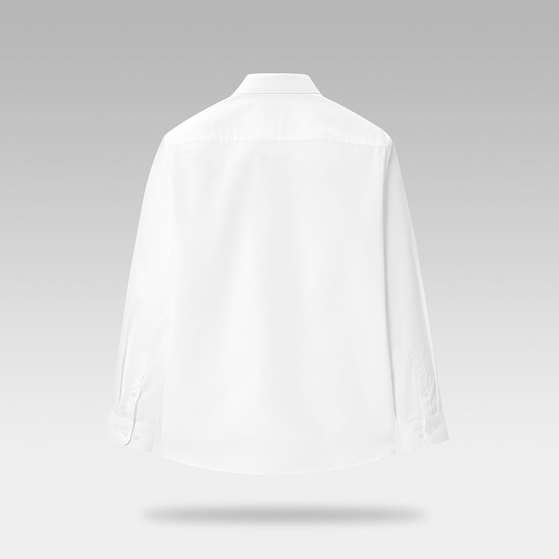 남성용 편안한 신축성 긴팔 정장 셔츠 가을 신상품 3중 방수 깔끔하고 매끄러운 남성용 흰색 셔츠