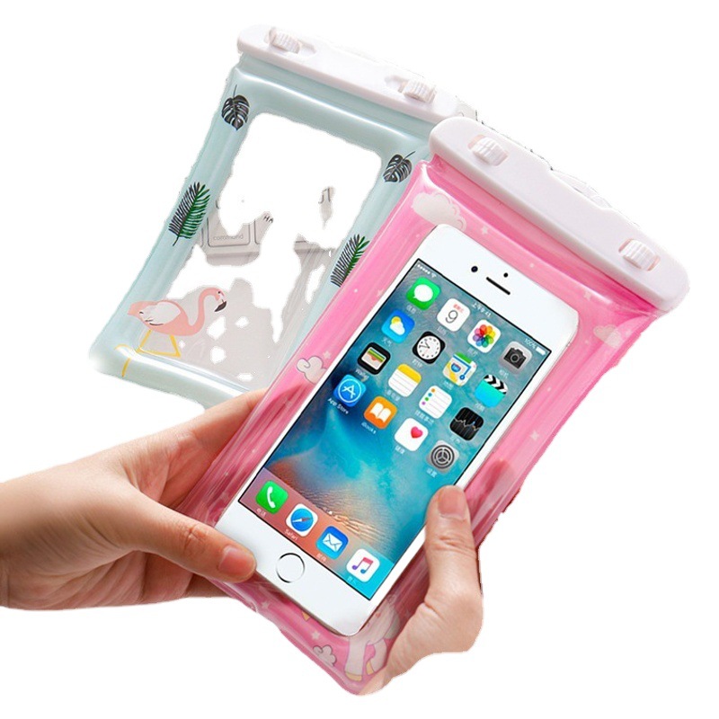 Cartoon Mobile Phone Waterproof Bag Touchscreen Airbag Sealed Swimming Hot Spring Equipment Rider Delivery Drifting Mobile Phone Case