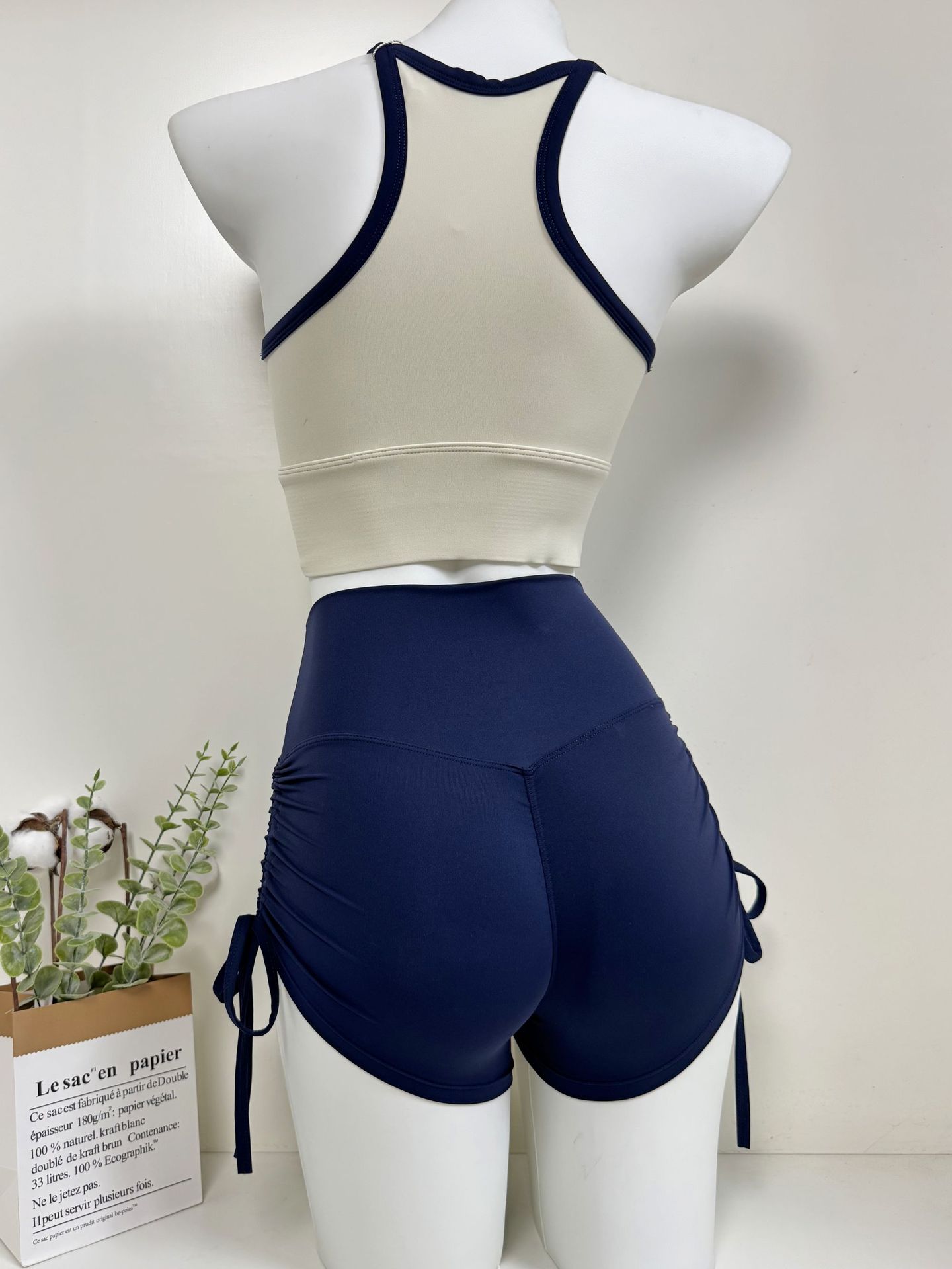 Yoga Shorts With Butt-lifting Pleats And Drawstring, Suitable For Fitness, Outdoor Sports, Cycling, Short-sleeved,_desvips.com