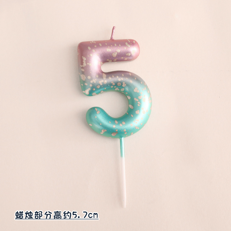 银河渐变粉蓝蜡烛5