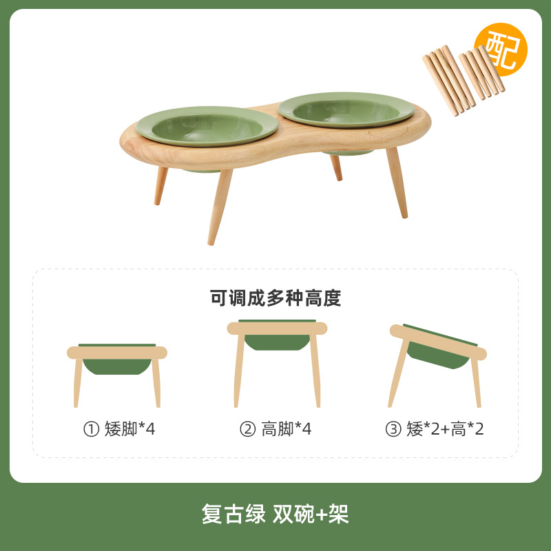 Corea del Sur bd mismo sombrero de paja de cerámica platillo volador para mascotas gato tazón oblicuo perro tazón de agua tazón de fuente de comida de pie alto soporte cervical