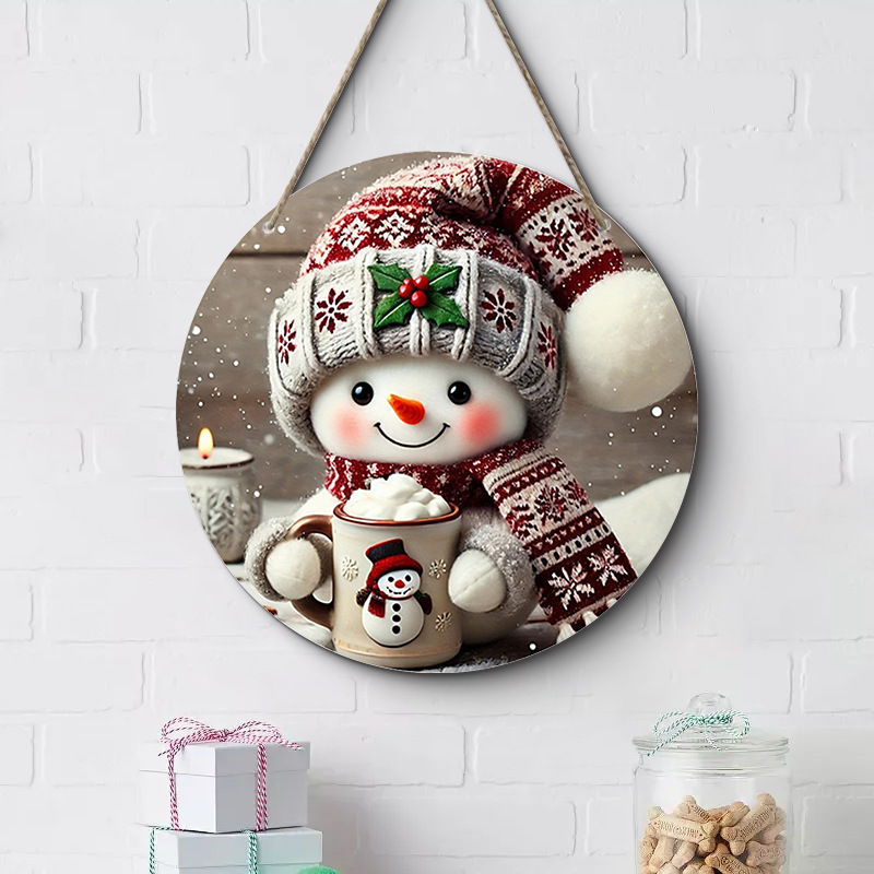 在庫ありクリスマスクリエイティブ吊り下げ装飾品木製工芸品ラウンドドアサイン木製タグシリーズ装飾ペンダント|undefined