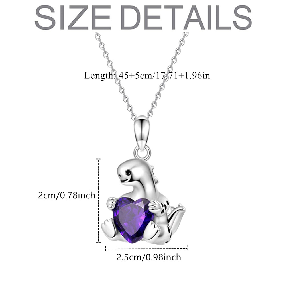 Collana con ciondolo a forma di drago dal collo lungo e cristallo viola, squisita gioielleria da donna, accessori regalo_voghion.com