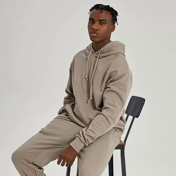 Oversized, heavyweight fleece sweatshirt, solid color, blank hooded jacket, loose and casual style, trendy design, in stock, available for drop shipping