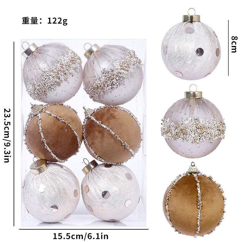 クロスボーダー新製品クリスマス装飾絶妙な布包みフォームボールクリスマスボールセットクリスマスツリーペンダント|undefined
