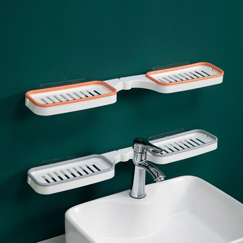 クリエイティブコーナー収納ラックパンチフリー壁掛け収納ラックバスルームトイレプラスチック洗面台折りたたみラック|undefined
