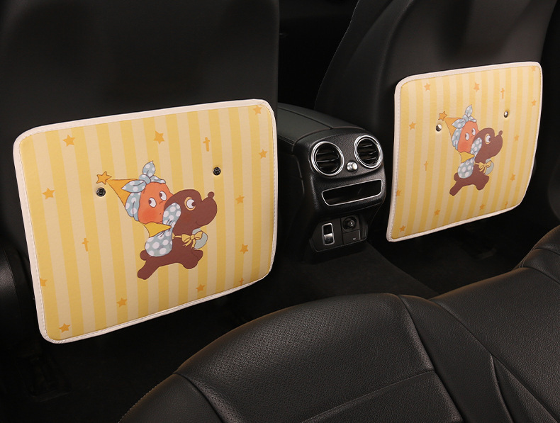 Car Seat Anti-Kick Pad Rear Seat Back Anti-Wear Pad Female Cartoon Cute Car Rear Seat Kids Protection Storage Pad