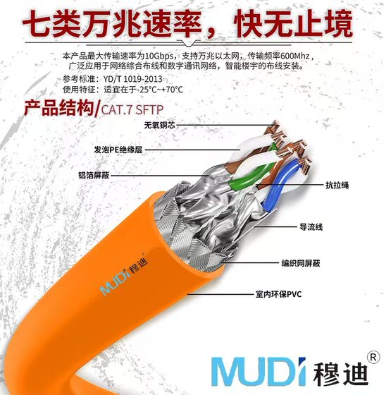 Seven types of network cable 10 trillion oxygen-free copper fluke test seven types of home decoration monitoring project outdoor network cable manufacturers
