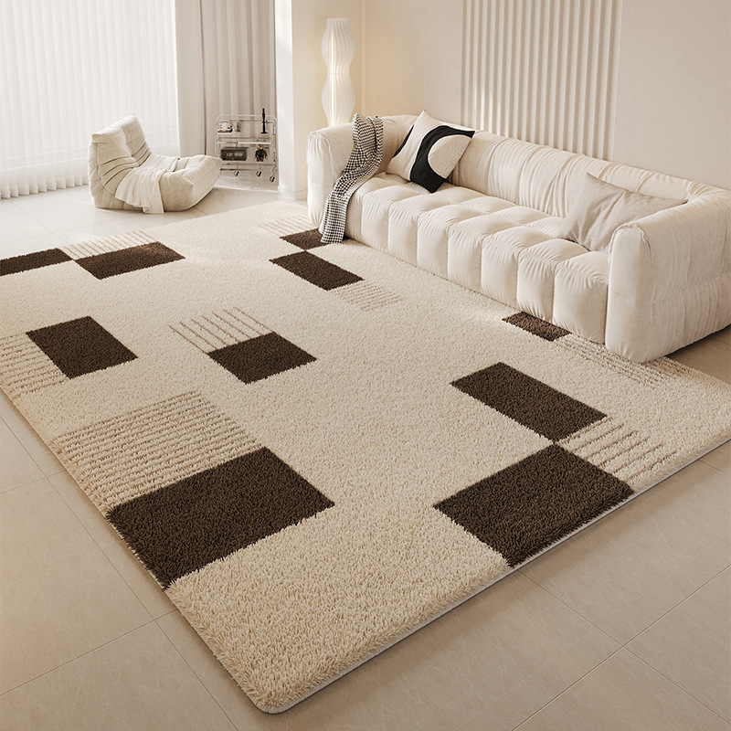 Cream modern and minimalistic carpet for living room