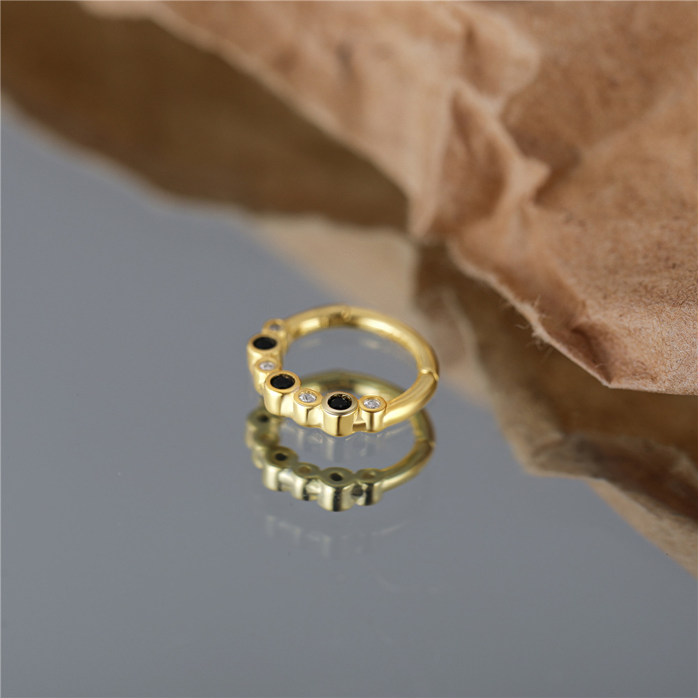 Fashion Round Sterling Silver Inlay Zircon Ear clip 1 Piece