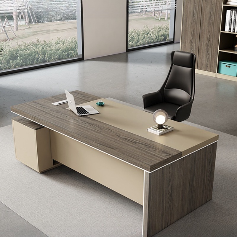 办公桌老板桌简约现代总裁桌办公室家具广东轻奢经理大班台主管桌