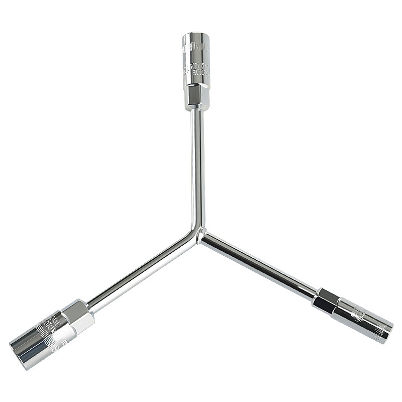 Llave de enchufe de tres horquillas alargada tipo Y triángulo multifunción coche motocicleta exterior hexagonal tornillo llave herramienta traje