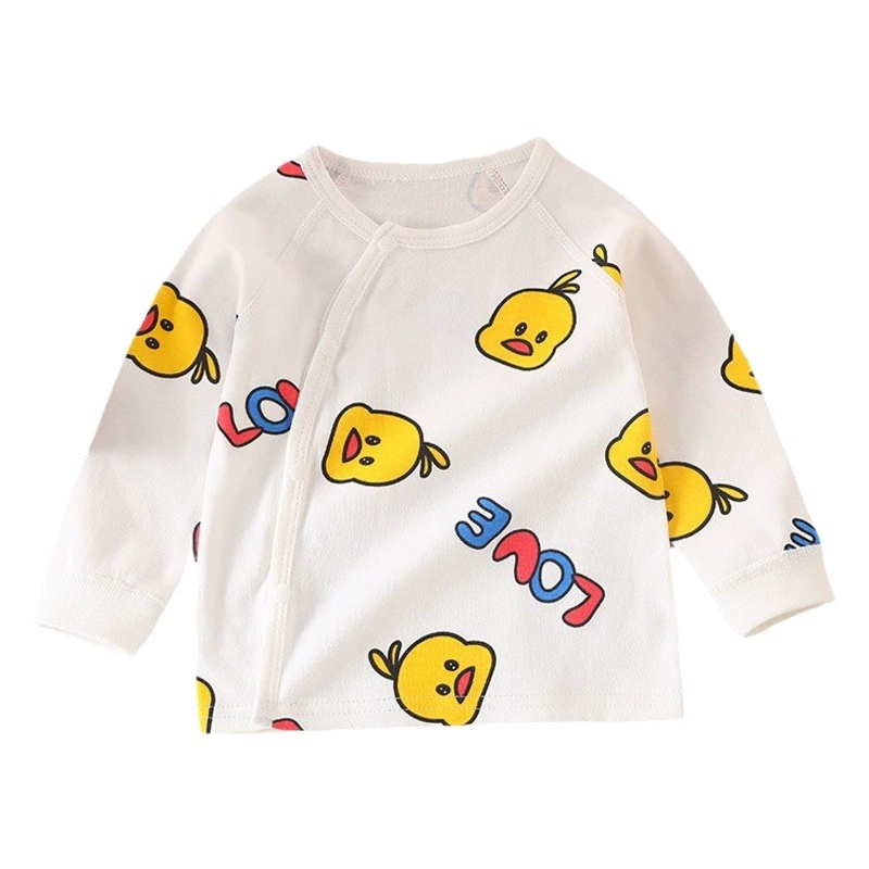 Одежда для новорожденных, весенне-осеннее нижнее белье из чистого хлопка, топ с длинными рукавами, цельная Детская осенняя одежда, кардиган