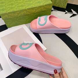 外贸2025新款拖鞋女外穿时尚沙滩凉拖鞋ins潮韩版松糕厚底一字拖