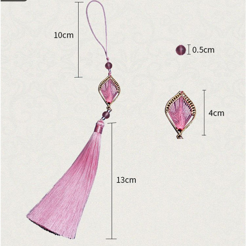 Long 16CM golden branches and jade leaves tassels Suizi Guochao fan pendant cheongsam Hanfu pressed placket tassel pendant wholesale