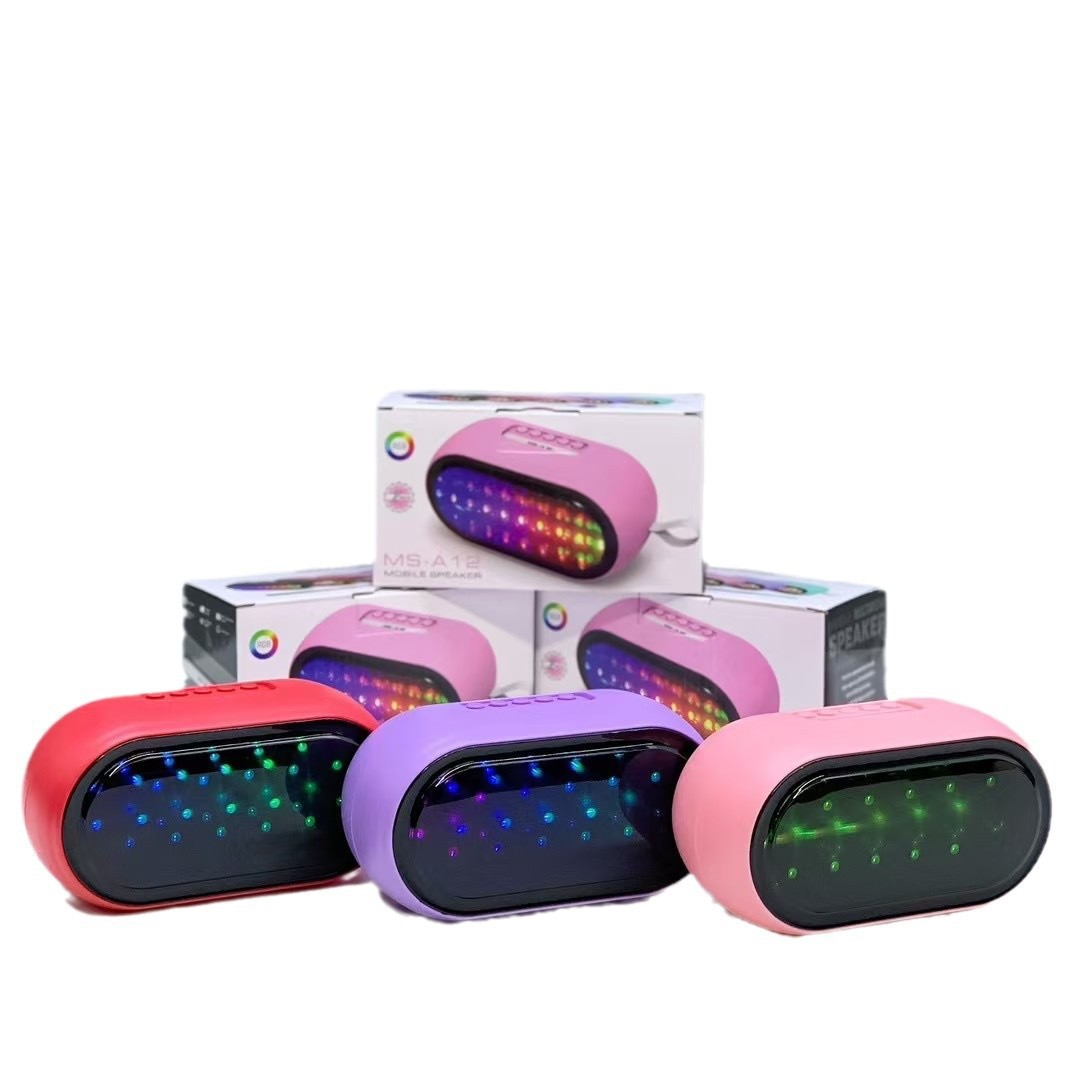 Transfronterizo MS-A12 altavoz Bluetooth de escritorio compacto portátil TWS sonido cool iluminación altavoz de tarjeta al aire libre