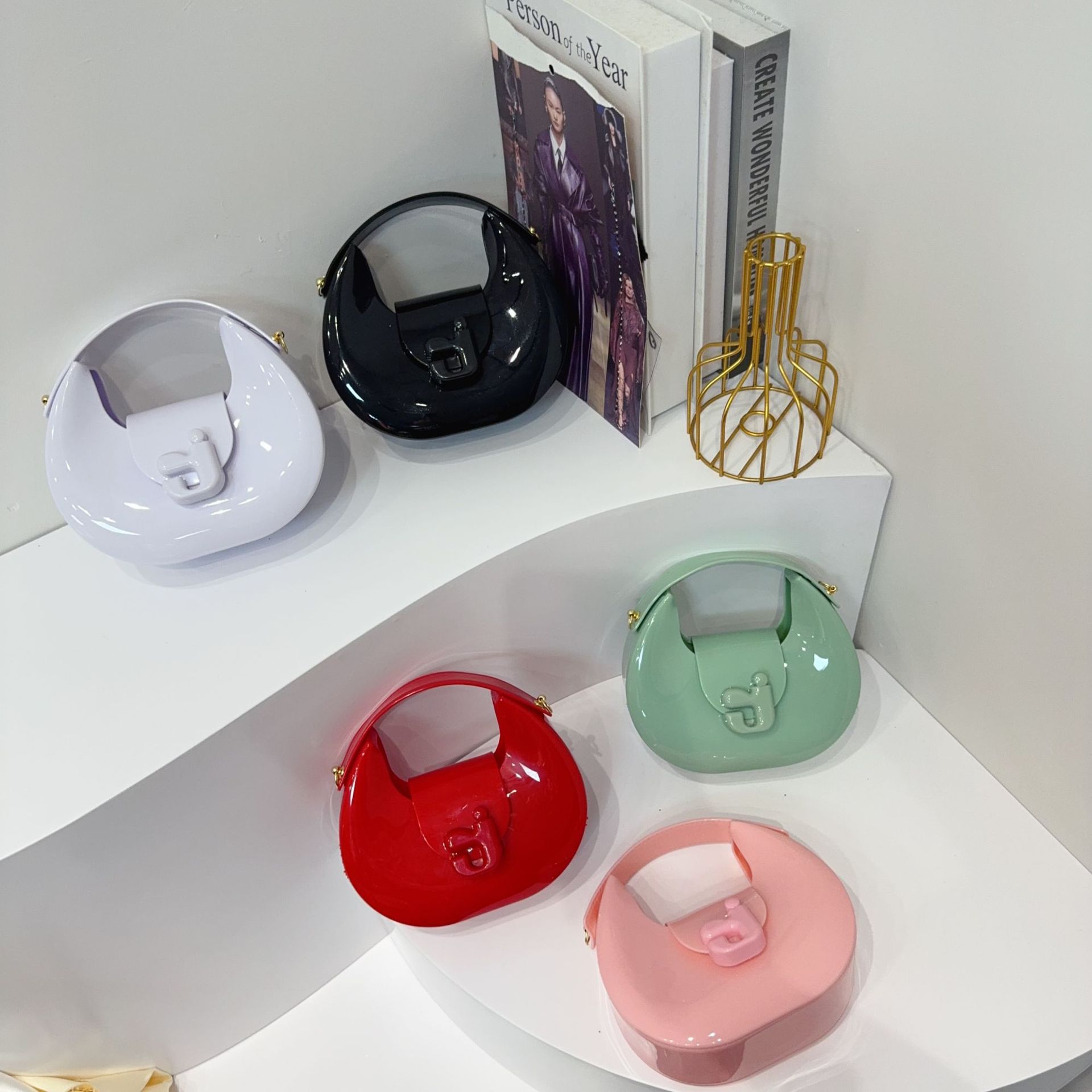 2025 nuevo estilo transfronterizo venta caliente j letra gelatina bolso portátil de un solo hombro diagonal para niños bolso de PVC monedero