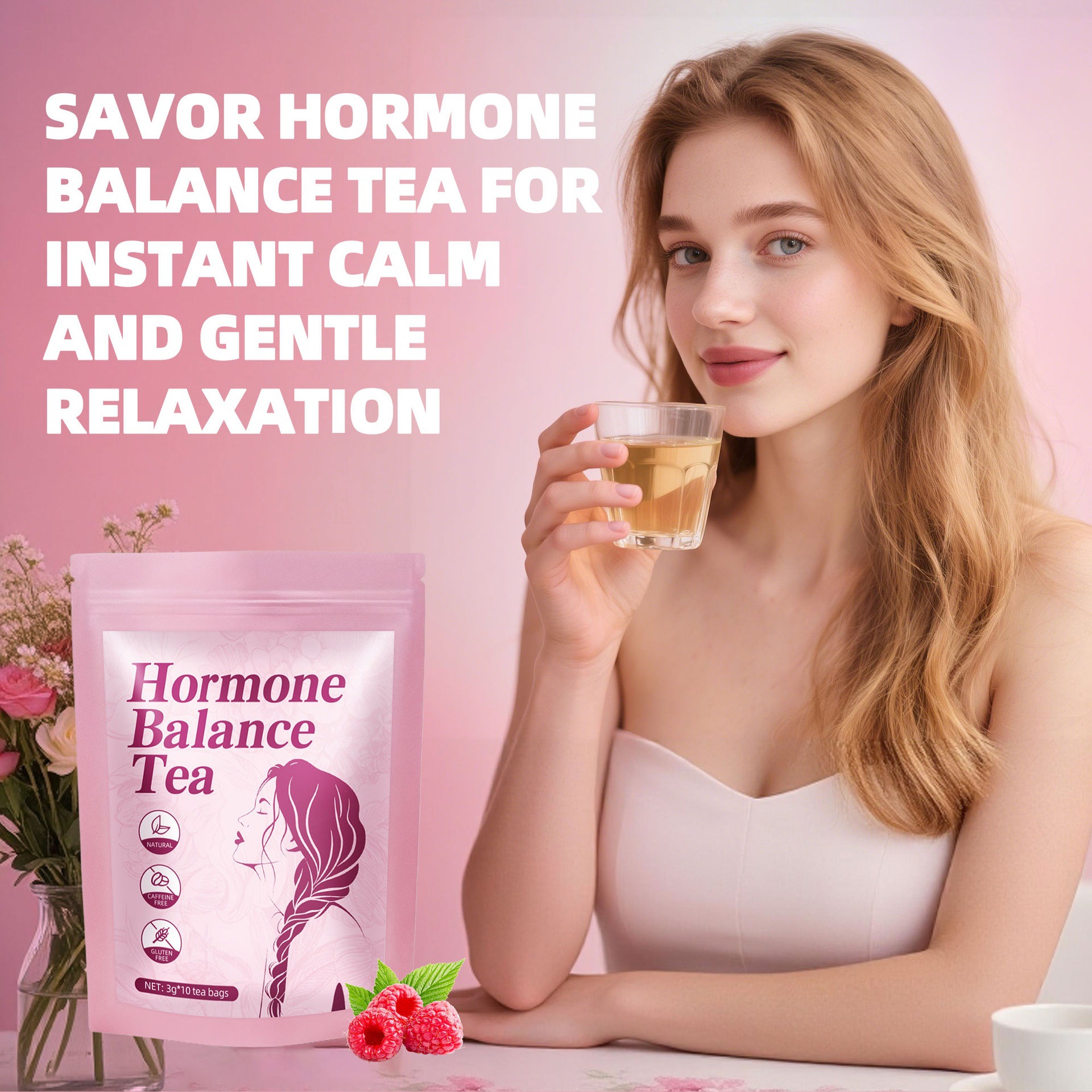 Hormone Balance Herbal Tea Bags 30 Count Cold Brew Wellness Tea for Women Daily Support specifications