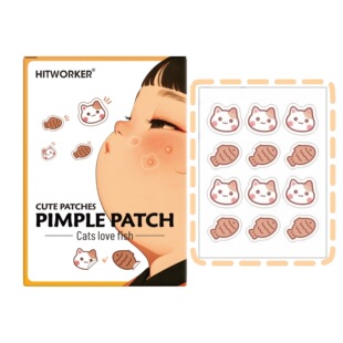 Cross-Border Popular Acne Patch with Cute Pattern Design, Acne Removal and Concealer Makeup Available 12Pcs, Exclusively Available for Cross-Border