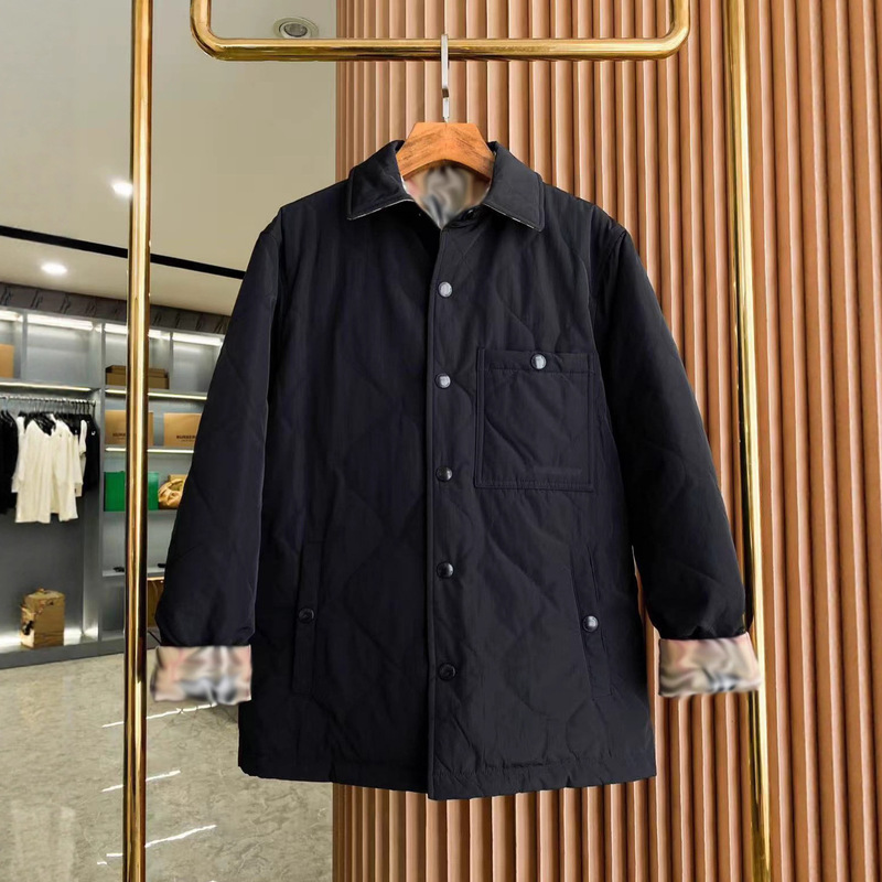 High-End Foreign Trade Version B Brand Temperature-Controlled Reversible Retro Diamond Quilted Jacket Coat Cotton Unisex