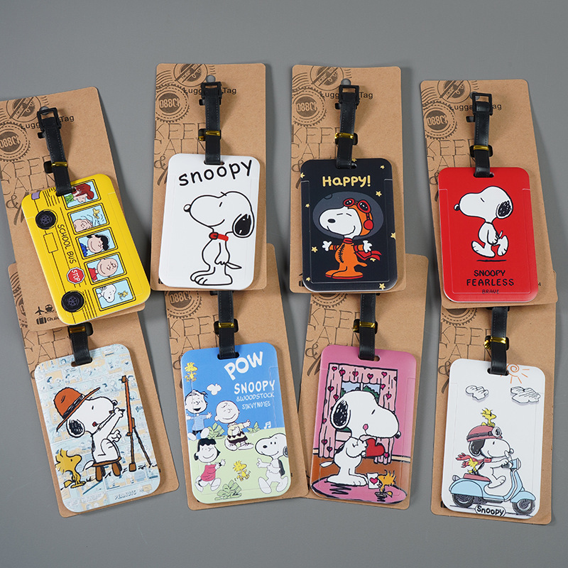 卡通史努比行李牌旅行箱吊牌托运登机牌学生包卡套标记挂件花生狗