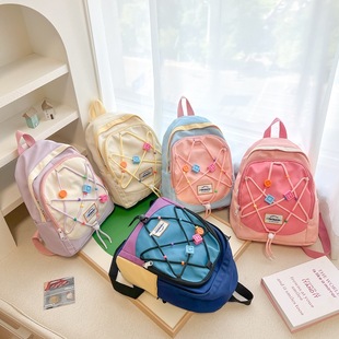 New Fashion Children's Casual Backpack High-end Nylon Material Kindergarten Schoolbag Casual Personality All-match