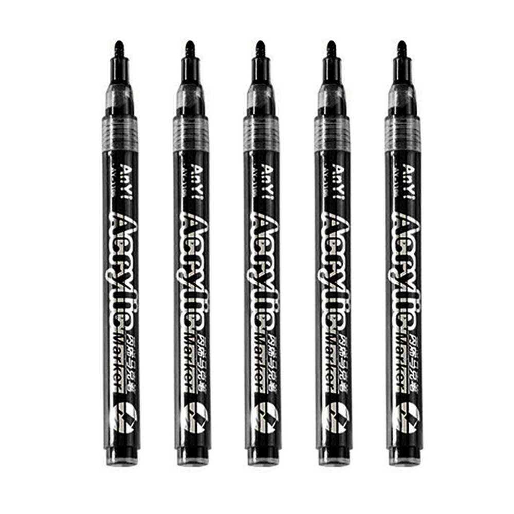 Transfronterizo blanco y negro resaltado lápiz de vidrio cerámico diy velocidad seco acrílico lápiz de marca de pintura de arte graffiti lápiz de marca