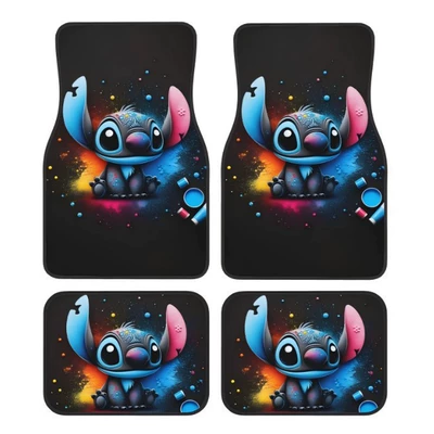 Floor Mats, Four-Piece Set, Stain-Resistant, Avtomobil döşəmə paspasları - cartoon-car-floor-mats-26-3344cm-crystal-velvet-two-piece-set