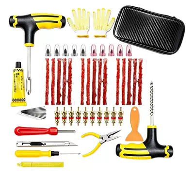 Vacuum tire repair tool, motorcycle and electric vehicle repair kit, car tire repair tool (Repair kit) - 57pcs