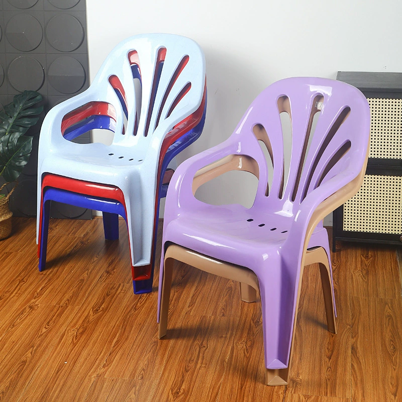 Толстый пластиковый спинка кресло-пляжное кресло Домашнее повседневное кресло на открытом воздухе Ночной рынок Барбекю стол стул полулежащий стул