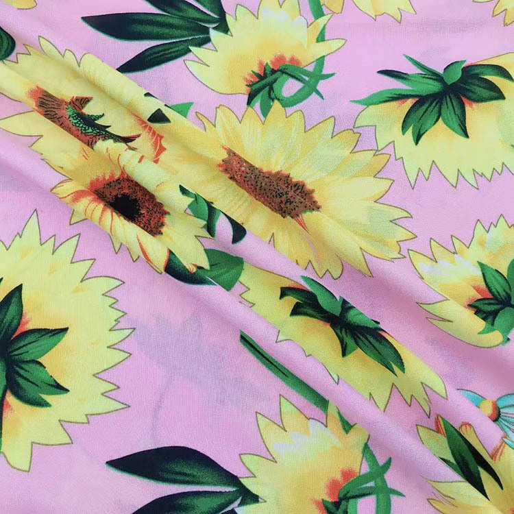 100% Rayon 30 años de prendas de vestir Sunflower Flacon Impresión Rayon tela en Tailandia